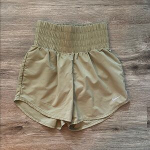 Olive Green Nike High Waisted Athletic Shorts